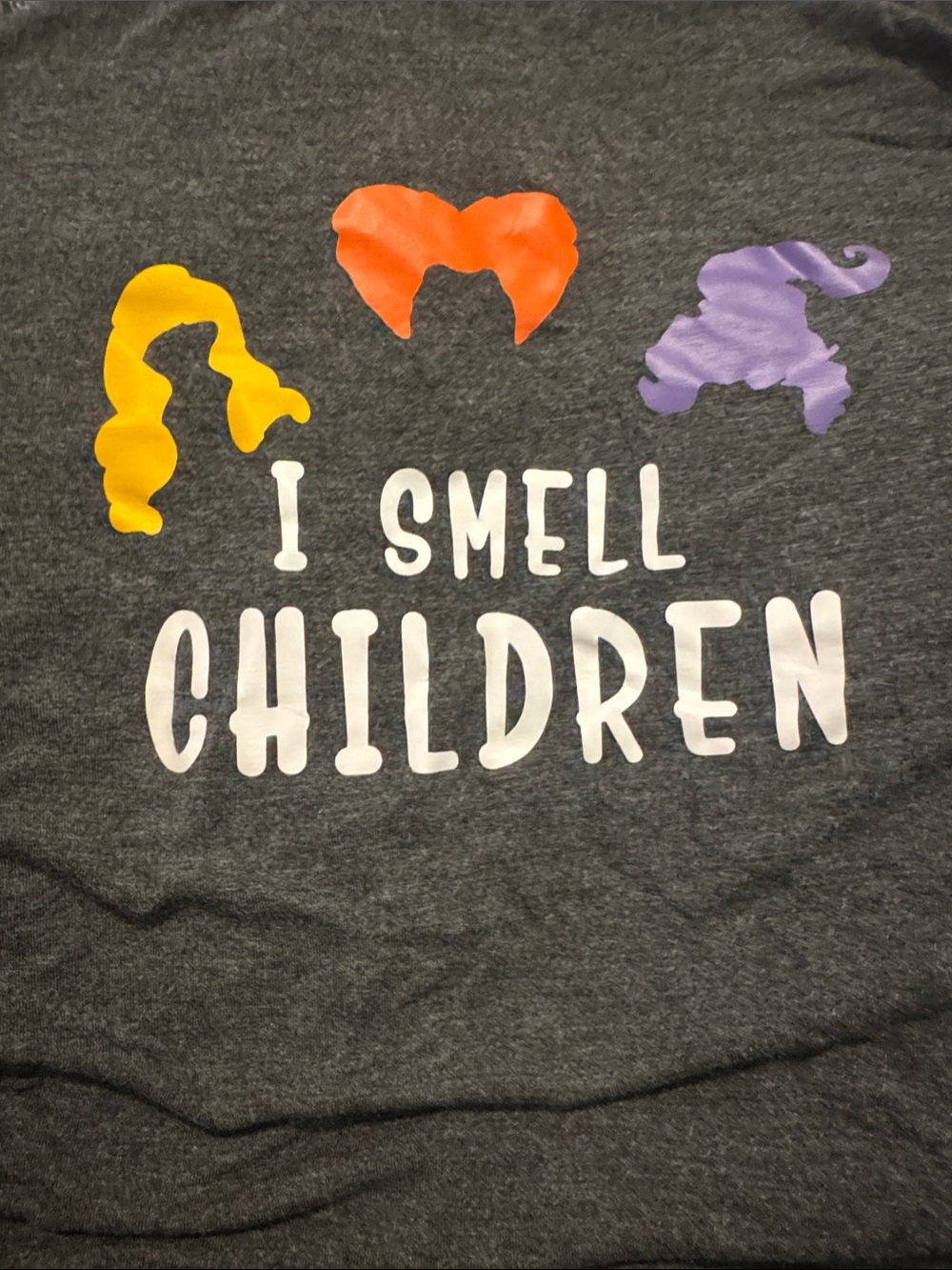 Bearsland Dark Gray Kids Tee - Yellow, Orange & Purple Hocus Pocus Design